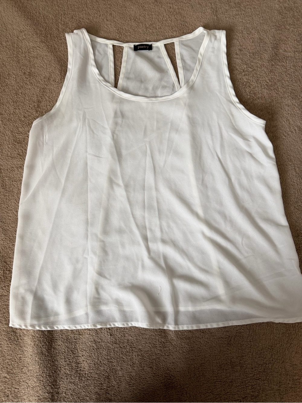 White Tank Top with Ladder Back Detail